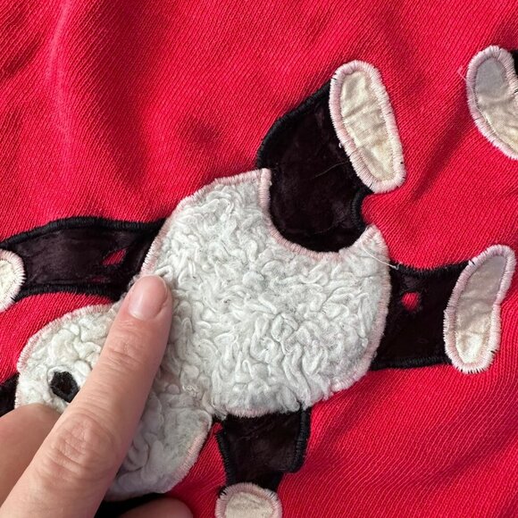 MC Bordeaux vintage 80's panda bear red sweater women's Medium - Picture 4 of 11